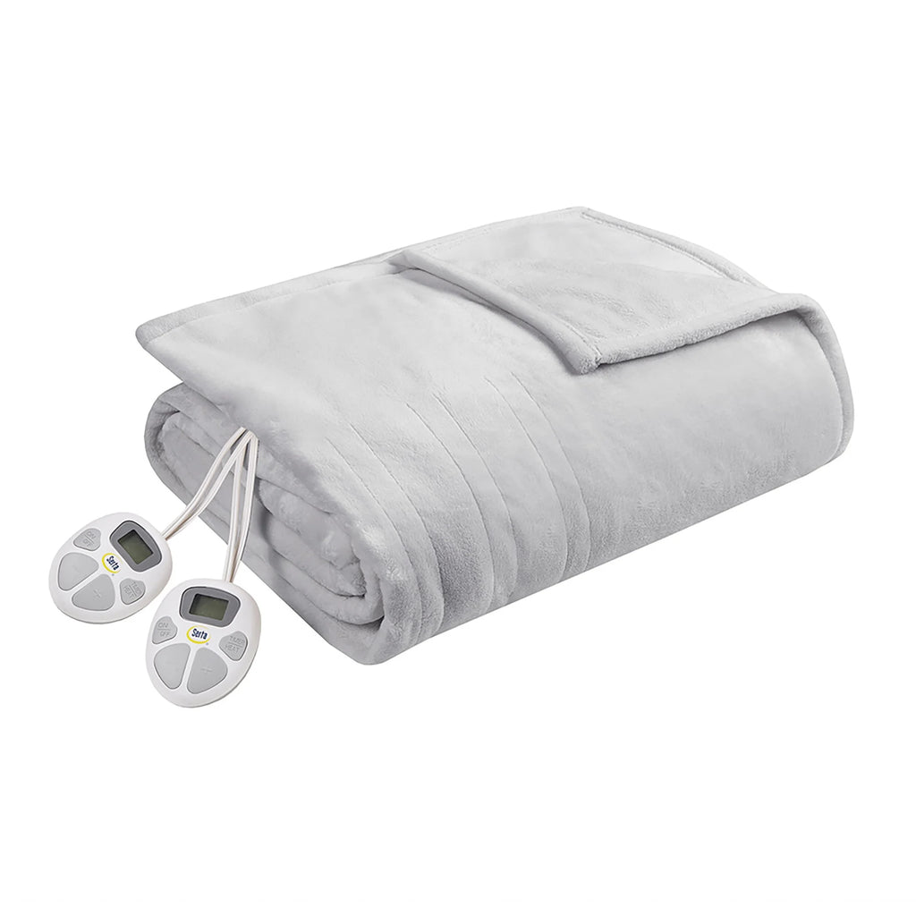 Serta Gray Polyester  Electric Blanket, Queen