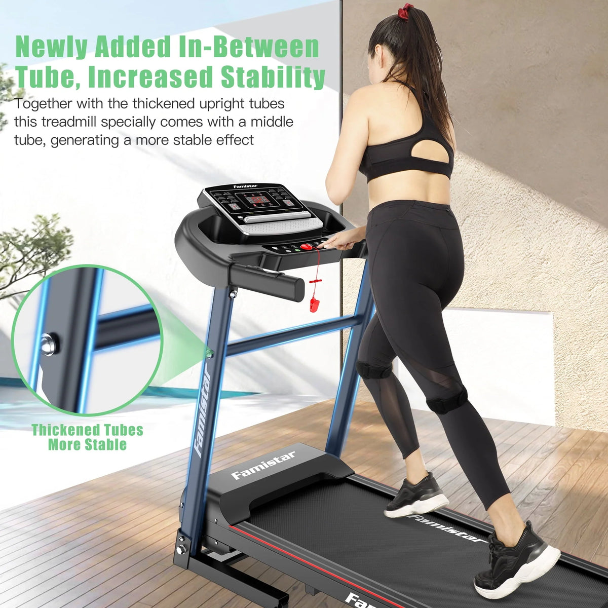 Folding Electric Exercise Treadmill with Adjustable 12% Incline and LCD Display| Bluetooth for Home and Apartment|Motorized Treadmill with 12 Automatic Programs| 265 lb Weight Capacity| LCD Display