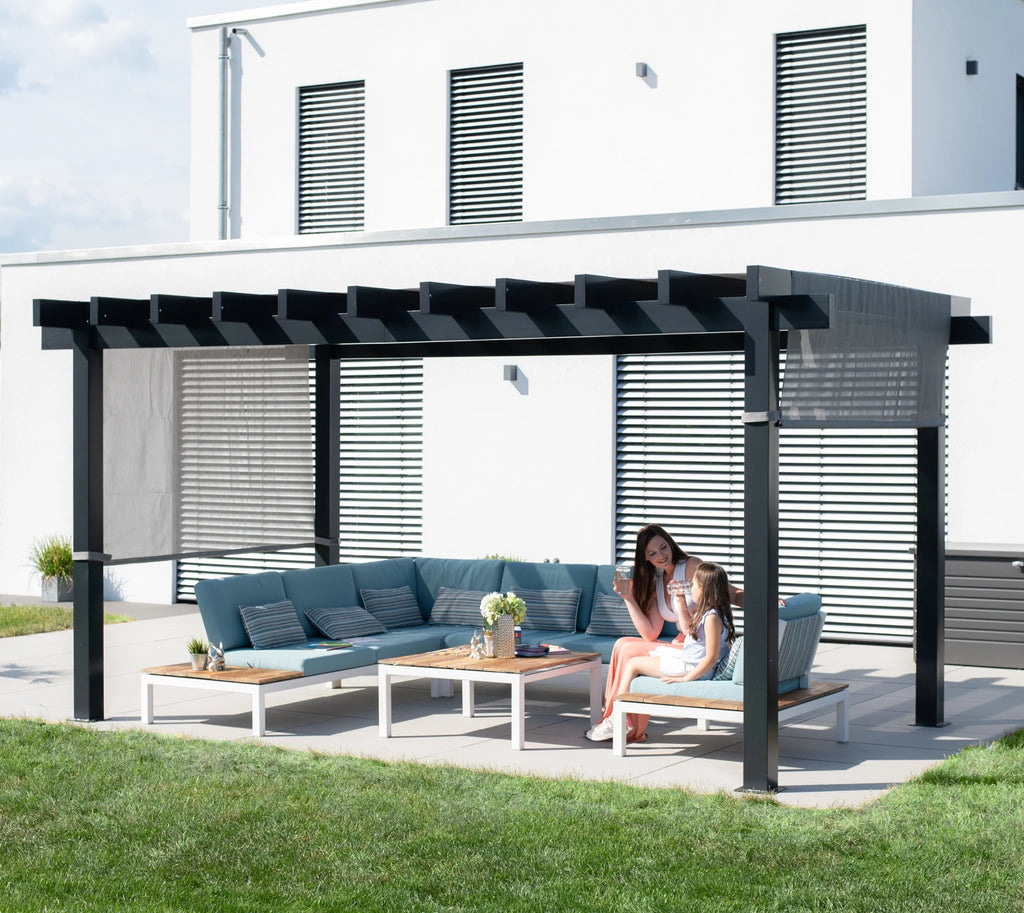 Sojag Outdoor 10' x 10' Yamba Pergola Square Shaped Gazebo, Dark Grey