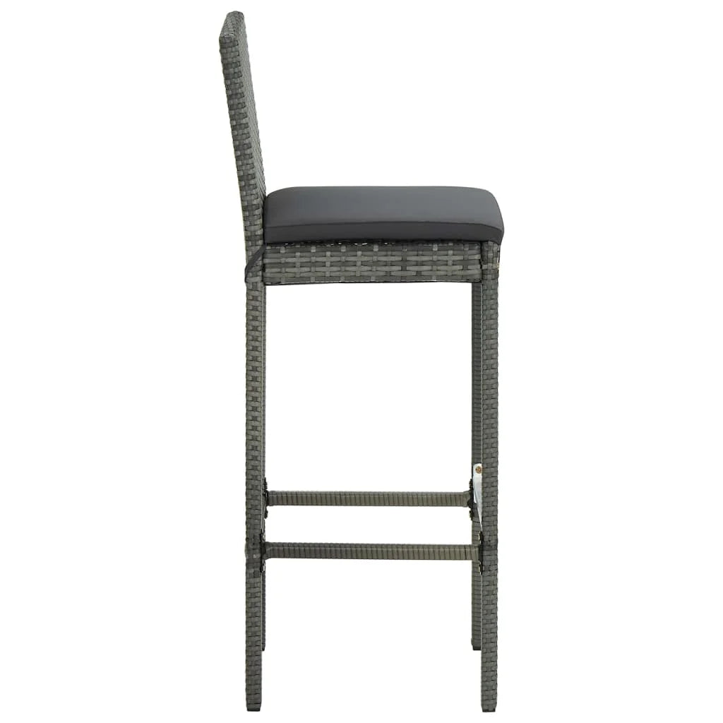 vidaXL Patio Bar Set Outdoor Bistro Set Bar Stool Bistro Table Poly Rattan
