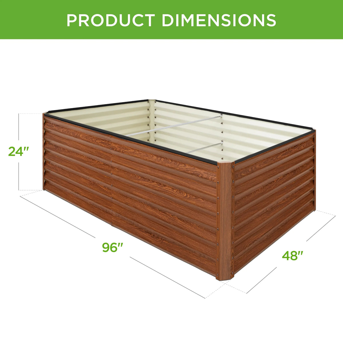 Best Choice Products 8x4x2ft Outdoor Metal Raised Garden Bed, Planter Box for Vegetables, Flowers, Herbs - Gray
