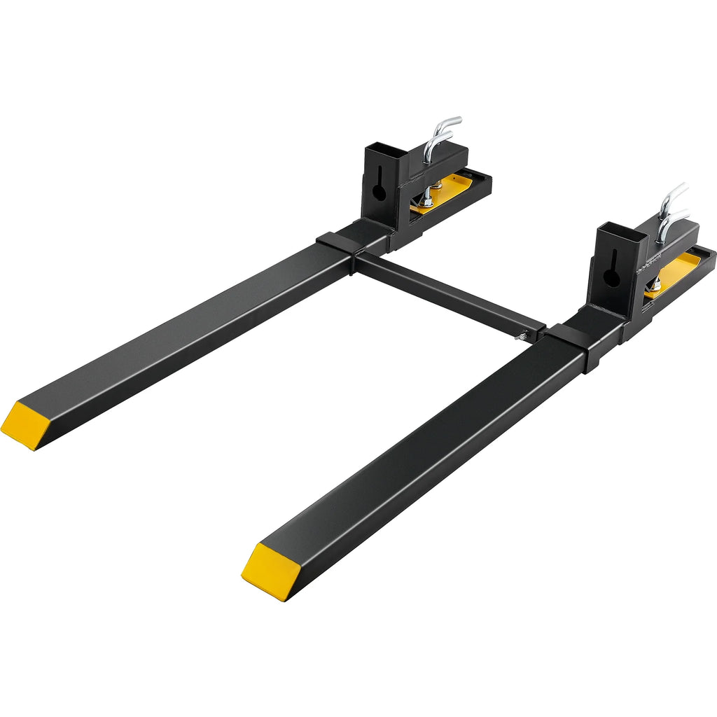 BENTISM Pallet Forks, 4000 lbs Clamp on Tractor Bucket Forks, 60" Total Length Heavy Duty Pallet Forks with Adjustable Stabilizer Bar