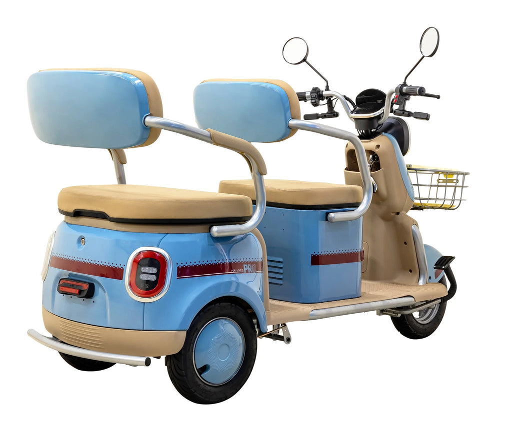 Massimo MGC E-Trike 3-Wheel Electric Cart �C 17 MPH, 2-Seater Adult Scooter �C Blue
