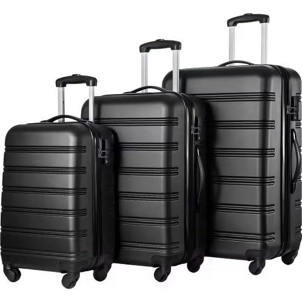Expandable Suitcase Set of 3 with Double Spinner Wheels, Indestructible PP Material Hard Shell Luggage Sets TSA Lock, Carry on Expandable, Lightweight,20" 24' 28",Pink