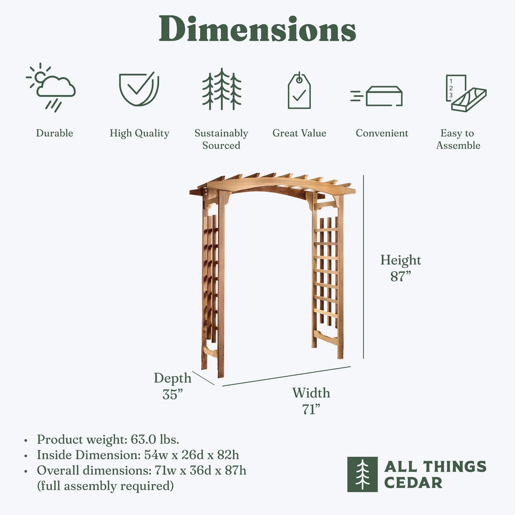 All Things Cedar PA106 Pagoda Wedding Arbor - Elegant Garden Arch for Weddings and Landscapes
