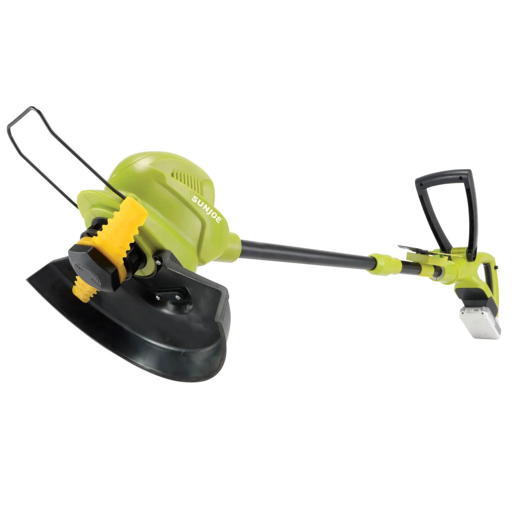 Sun Joe 10�� Stringless Lawn Trimmer, Battery Charger, SharperBlade, Green, 24V-SB10-LTE