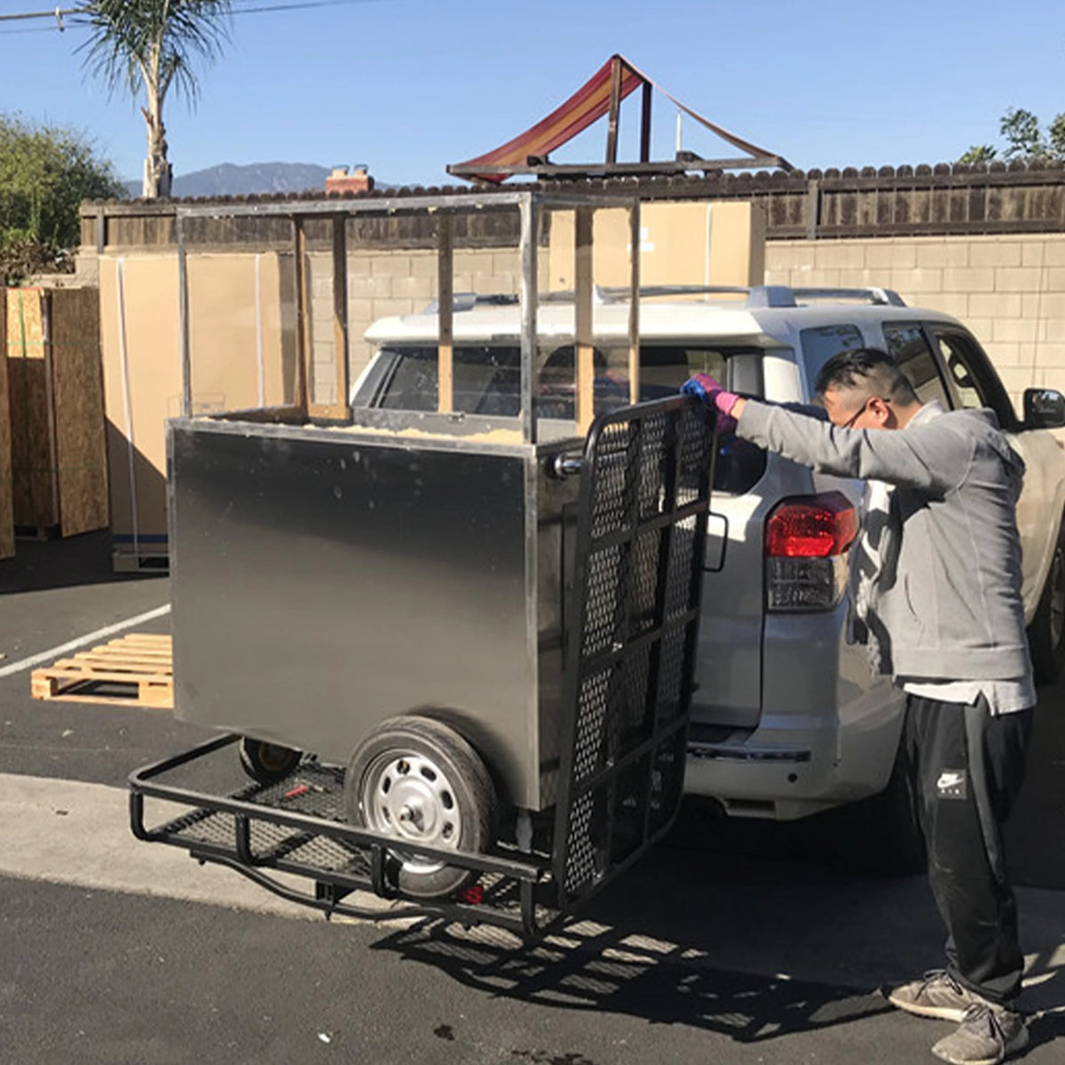 44'' Commercial Street Vendor Carro De Fruta Fruit Cart Concession Stand Street Fruit Cart