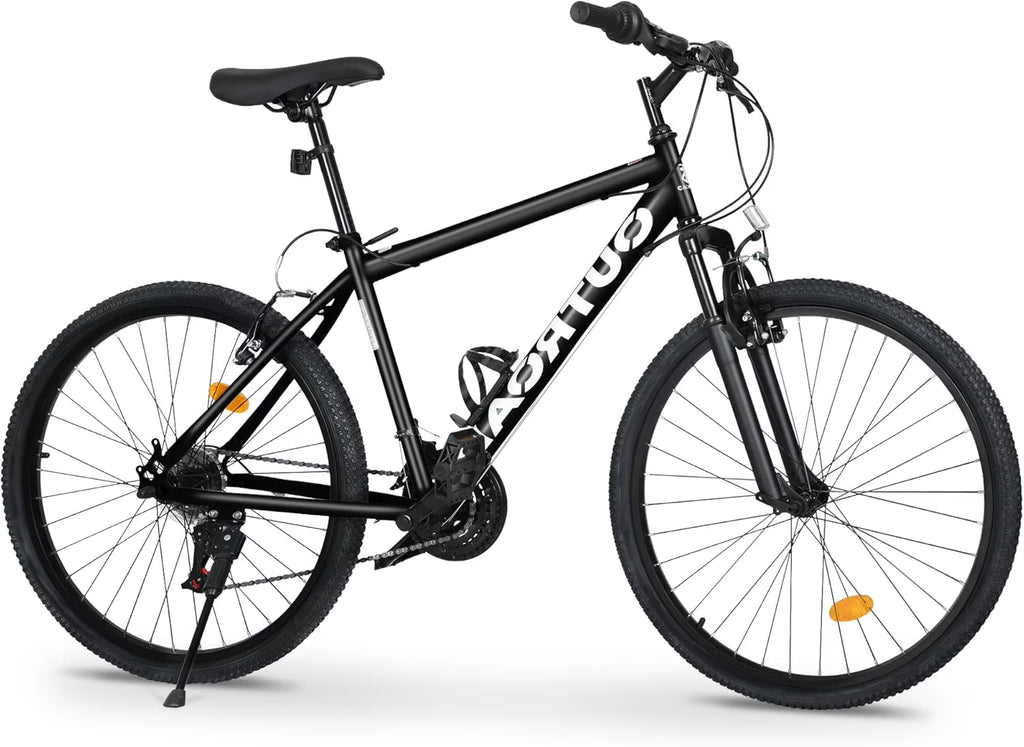 Outroad 26 Inch Mountain Bike, 7/21-Speed/High-Carbon Steel/Aviation Grade Frame, Dual Disc/V Brake, Adjustable Ergonomic Seat Bicycle for Men Women Adult, Quick Assembly in 20 Minutes