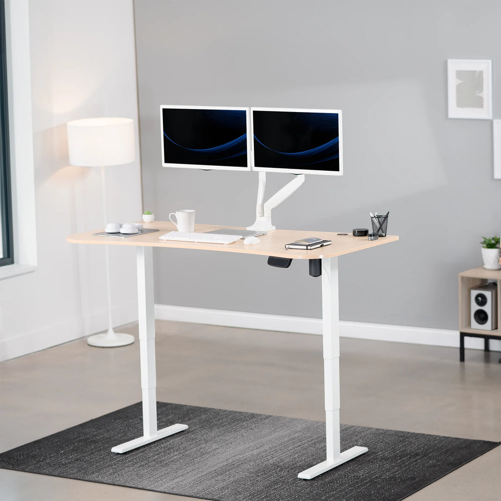 VIVO Reclaimed Wood / Black 63�?x 32�?Electric Height Adjustable Stand Up Desk
