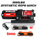 X-BULL 12V 3000LBS Electric Winch Synthetic Rope Electric Winch for Towing ATV/UTV Off Road