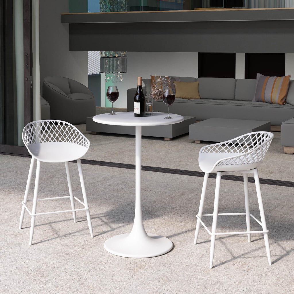 Kurv Indoor and Outdoor Counter Stool - Aloe Green - Set of 2