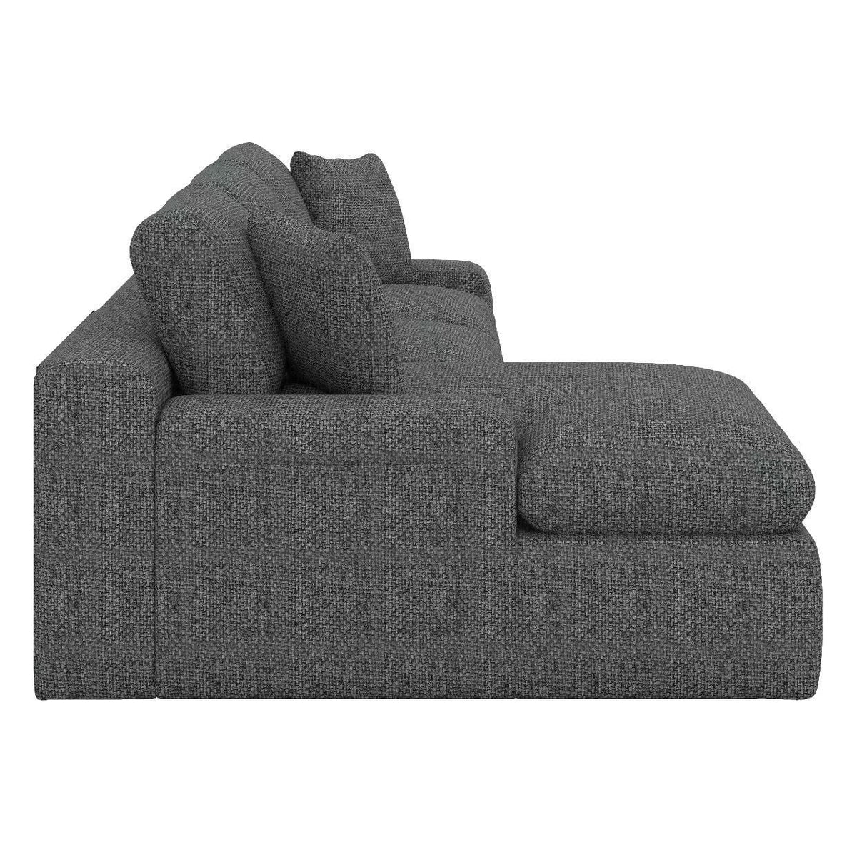 BEBPILOO Modular Chenille 107.9" Sofa with Flexible Configuration, Double - Layer Cushions, Deep Seating & Side Storage Pockets, Full-compressed Sofa for Living Room, Gray
