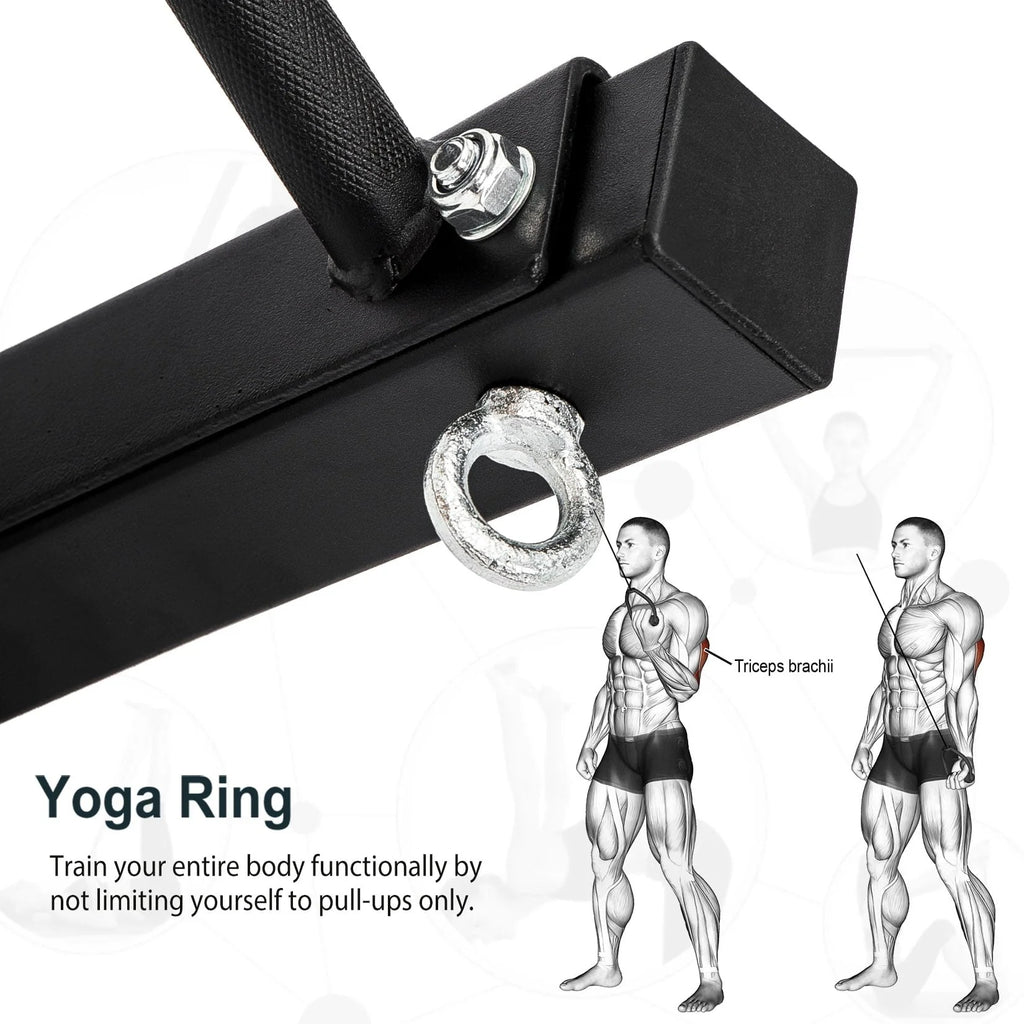 Docooler 47" Pull Up Bar Wall Mounted Multi-Grip w/Hangers for Punching Strength Training