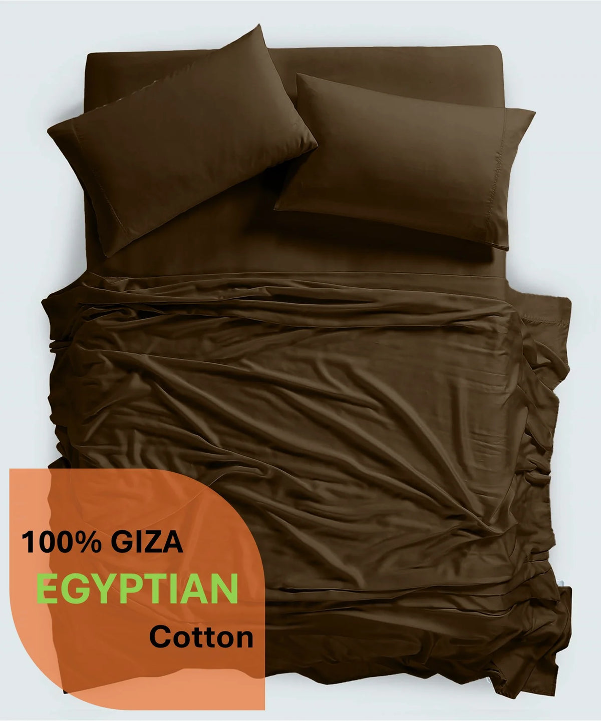 600 Thread Count, 100% Giza Egyptian Cotton Bedding Set, 4-PC Sheets Set, 15 Inch Deep Pocket of Fitted Sheet, Soft Sateen Weave Breathable - Black, Twin