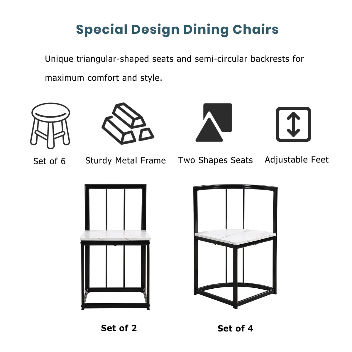 7-Piece Dining Table Set with 6Stools - Industrial Compact Kitchen Table & Chairs Sets, Space-Saving Design for Apartment, Small Space, Breakfast Nook