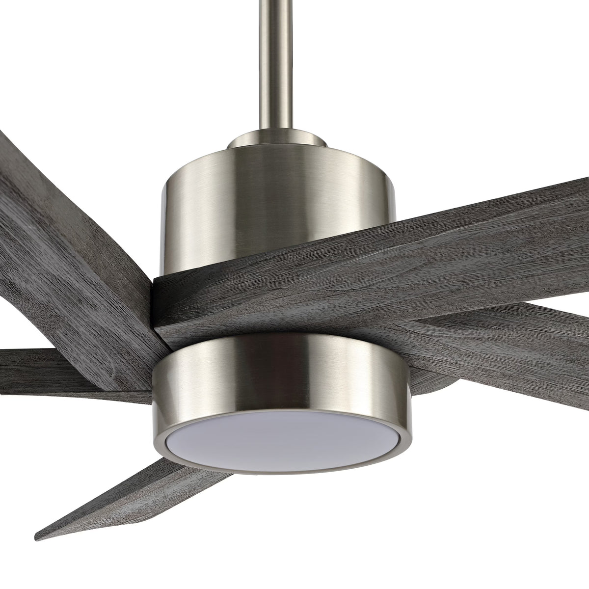 WINGBO 64 Inch DC Ceiling Fan with Lights and Remote Control, 5 Reversible Carved Wood Blades - N/A Matte Black/Walnut