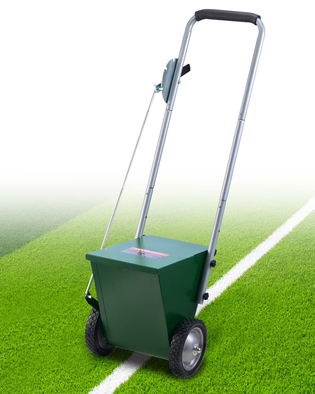 VEVOR Dry Line Marker, 2-Wheel, 2 or&nbsp;4 in Lines, Field Dry Line Chalker, Adjustable Line Marker, with Rubber Adjustment Handle, 25 lbs Large Powder Capacity, for Baseball, Green