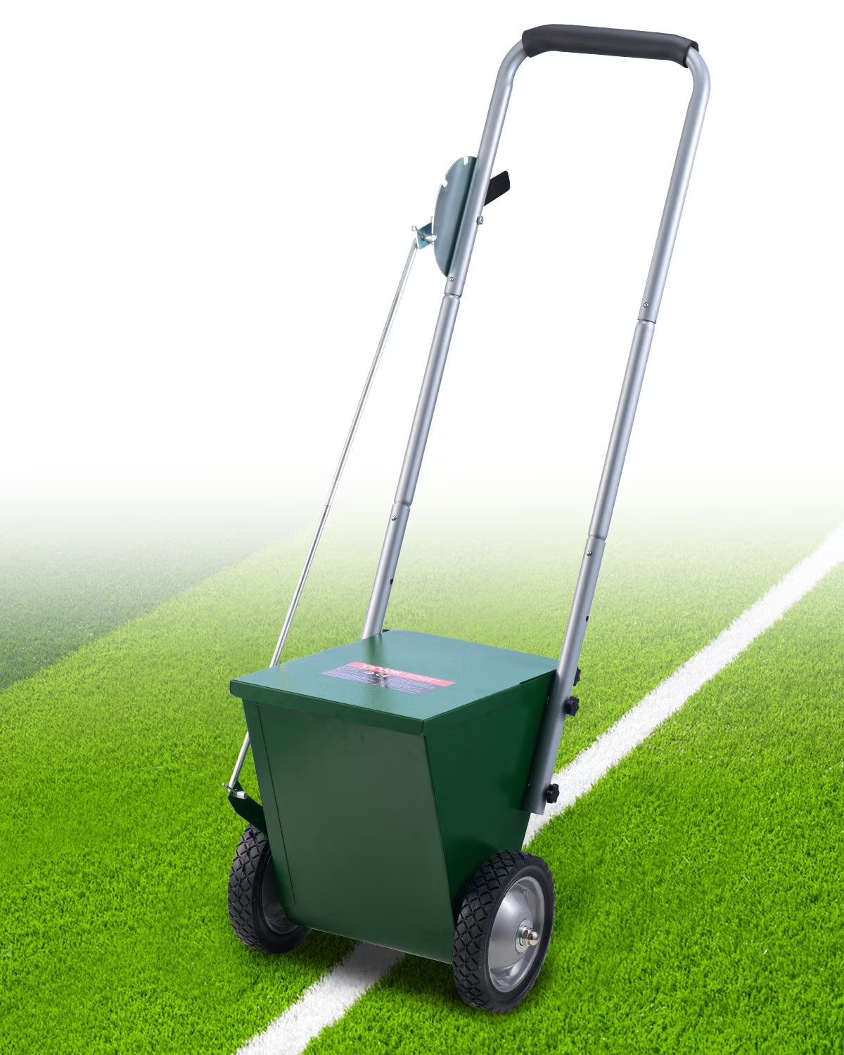 VEVOR Dry Line Marker, 2-Wheel, 2 or&nbsp;4 in Lines, Field Dry Line Chalker, Adjustable Line Marker, with Rubber Adjustment Handle, 25 lbs Large Powder Capacity, for Baseball, Green