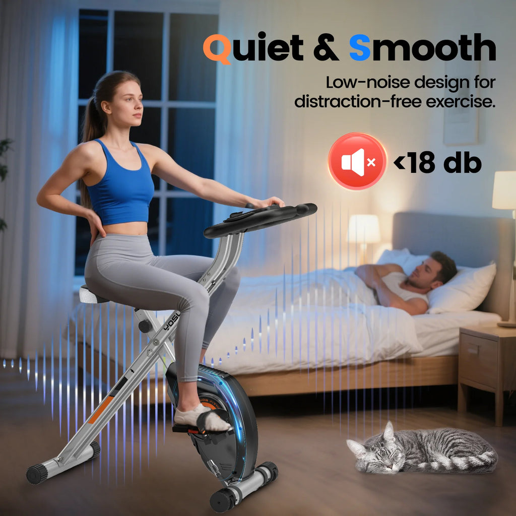 YOSUDA Folding Exercise Bike, Indoor Home Stationary Bike Workout 270LB Capacity