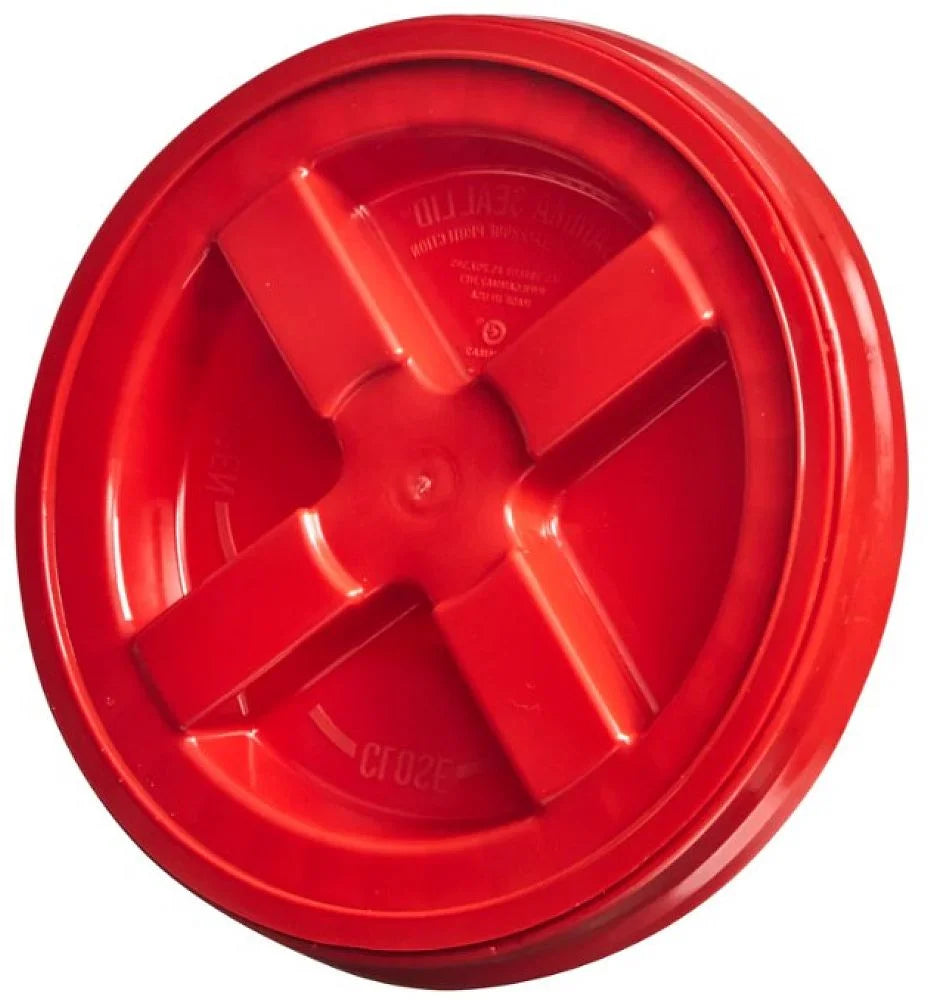 Set of 12 Red Gamma Seal Lids - Leak-Proof, Twist-Lock Tops for 3.5 to 7 Gallon Buckets