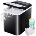 EUHOMY 35lbs/24H Nugget Ice Maker Countertop, Pebble Ice Maker Machine with Auto-Cleaning, Black