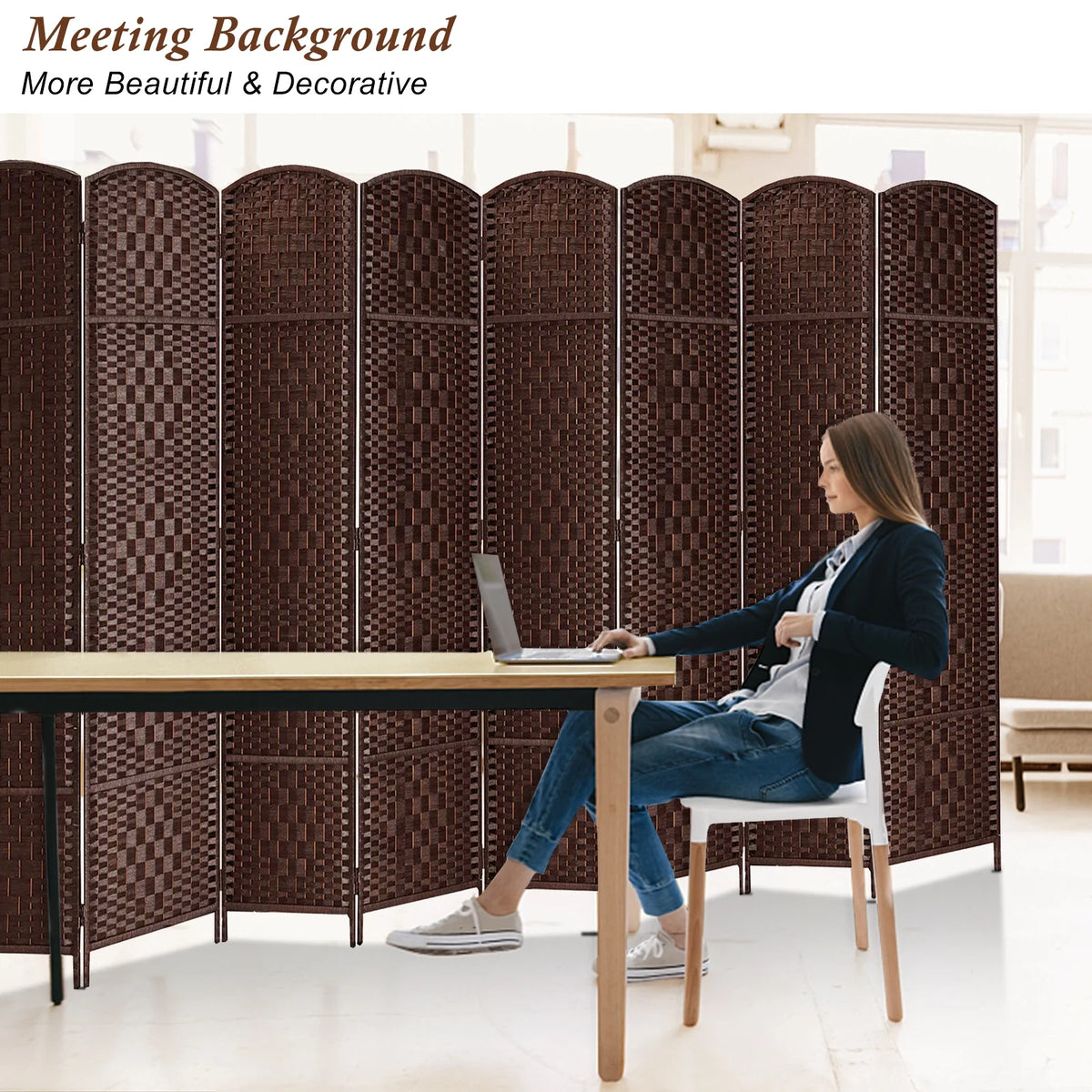 3-Panel Room Divider, 6 ft Office Partition Walls Wood Divider Folding Portable Privacy Screen, Room Dividers and Folding Privacy Screens for Home, Room Separator Wall Dividers,Black