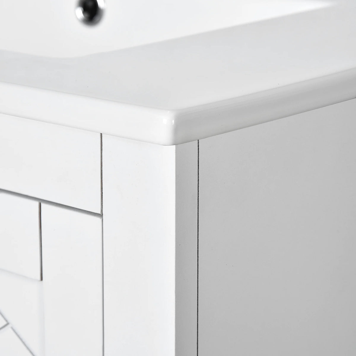 ENSHUI 30-Inch Bathroom Vanity with Ceramic Sink Combo, Solid Wood Frame, 4 Drawers, Soft Closing Doors, Green