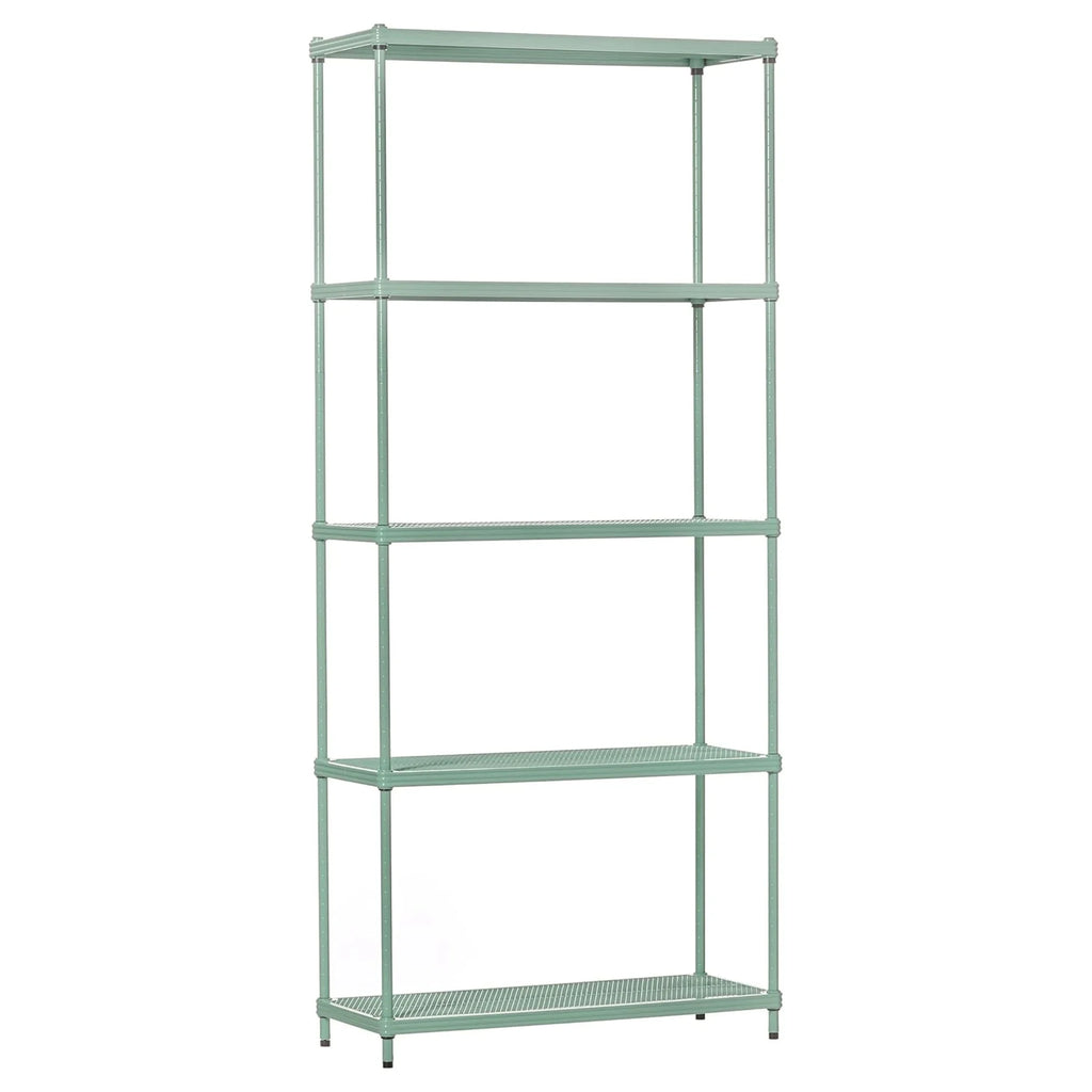 Design Ideas MeshWorks 5 Tier Steel Storage Shelving Unit Bookshelf, Green