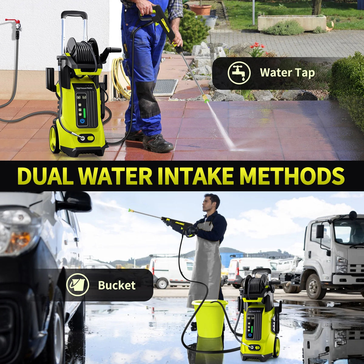 SUGIFT Electric Pressure Washer 4500PSI-Max 3.2GPM with Touch Screen Adjustable Pressure and 5 Nozzles Power Washer Cleaning for Patio,Blue