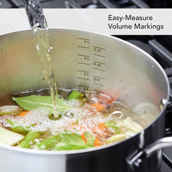 11-Piece 3-Ply Base Stainless Steel Cookware Set, Silver