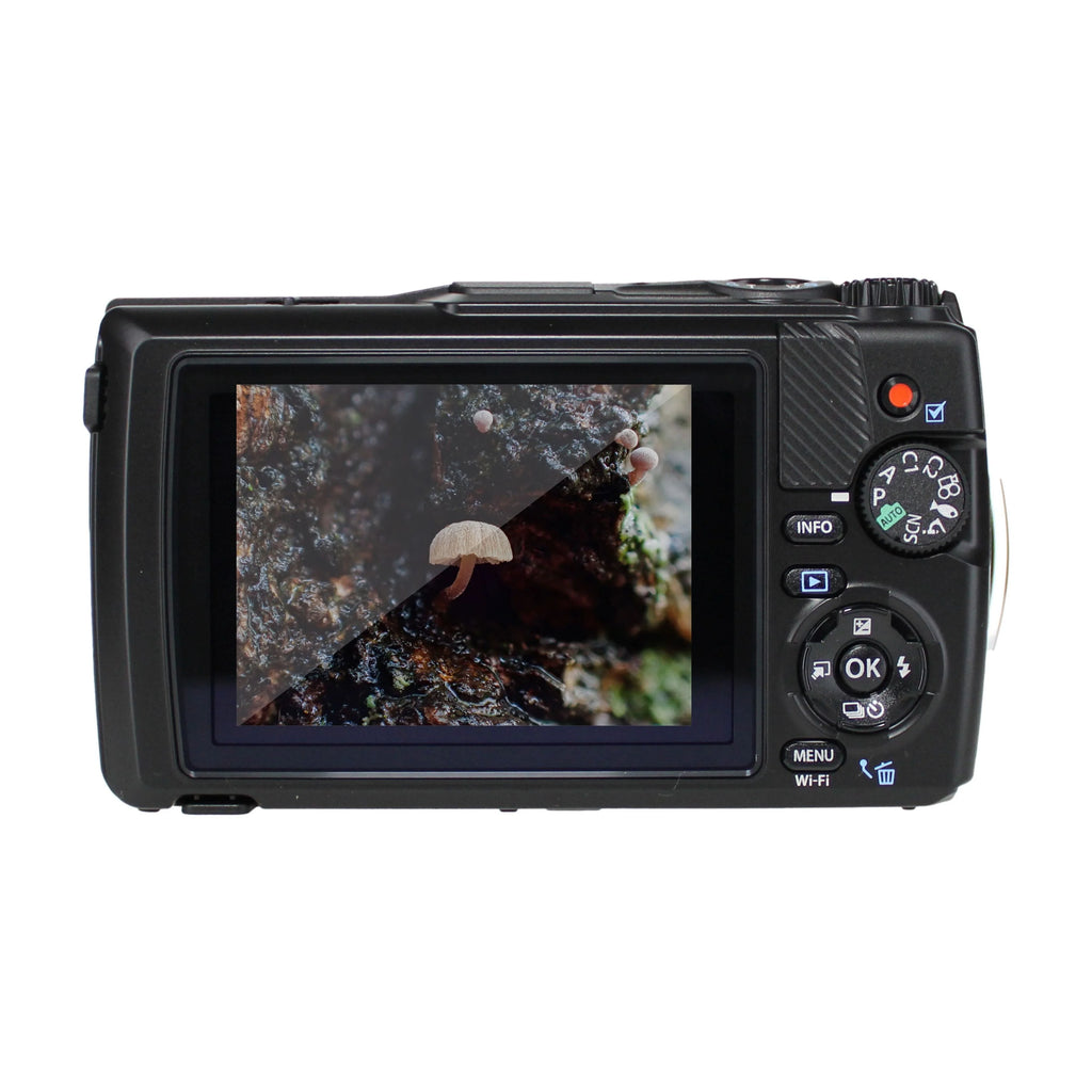 OM SYSTEM Tough TG-7 Red Underwater Camera, 44x Macro Shooting, 12MP, Float Strap, 64GB Card