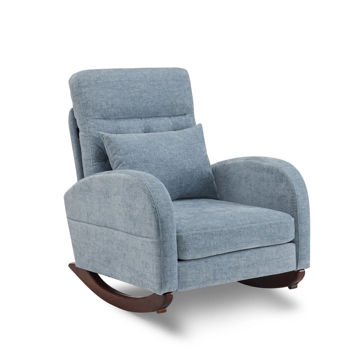 Ktaxon Rocking Accent Chair Glider Reading Chair Comfy Teddy Velvet Upholstered Single Sofa Rocker for Living Room, Nursery, Bedroom Beige