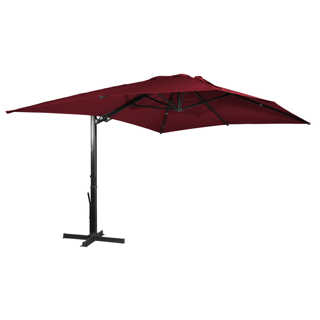Boyel Living 10 x 13 FT Rectangle Patio Offset Umbrella Outdoor Large Cantilever Umbrella Heavy Duty Sun Umbrella, Gray(Without Base)
