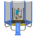 EUROCO  7FT Kids Trampoline with Safety Enclosure Net, Indoor Outdoor Trampoline with Slide,Ladder,Spring Pad,All-Weather Trampolines