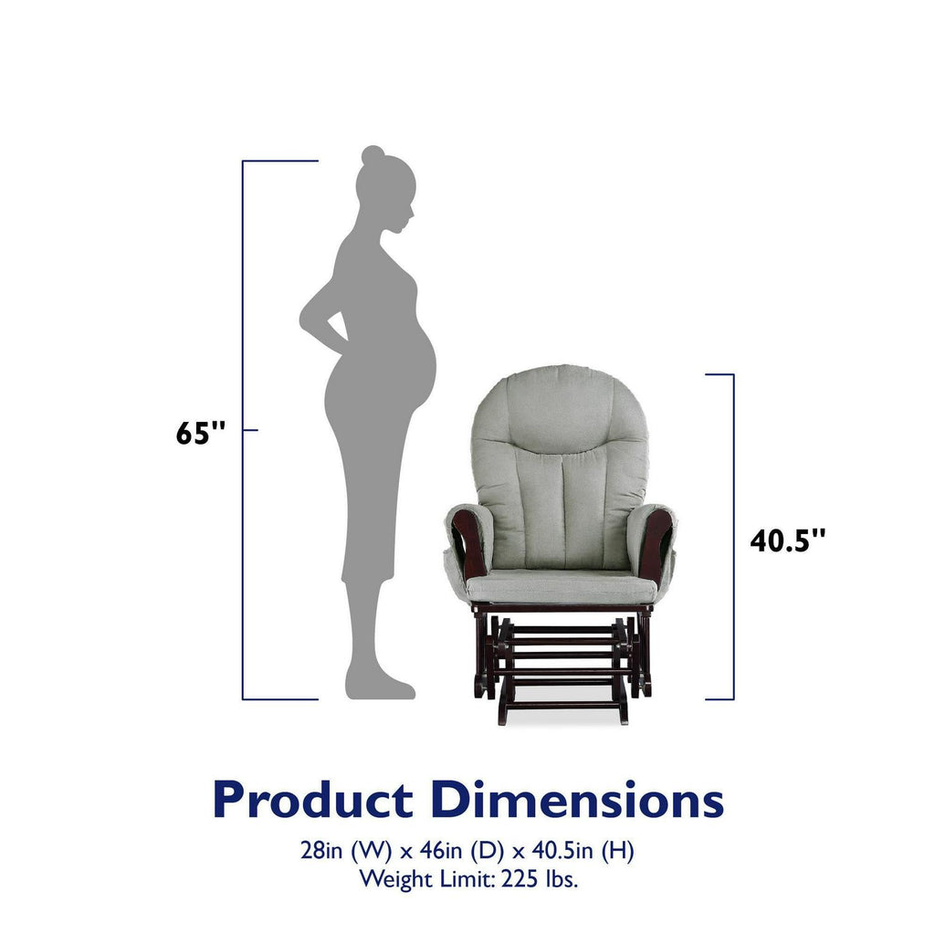 Baby Relax Huntington Glider Rocker. Gray and Espresso