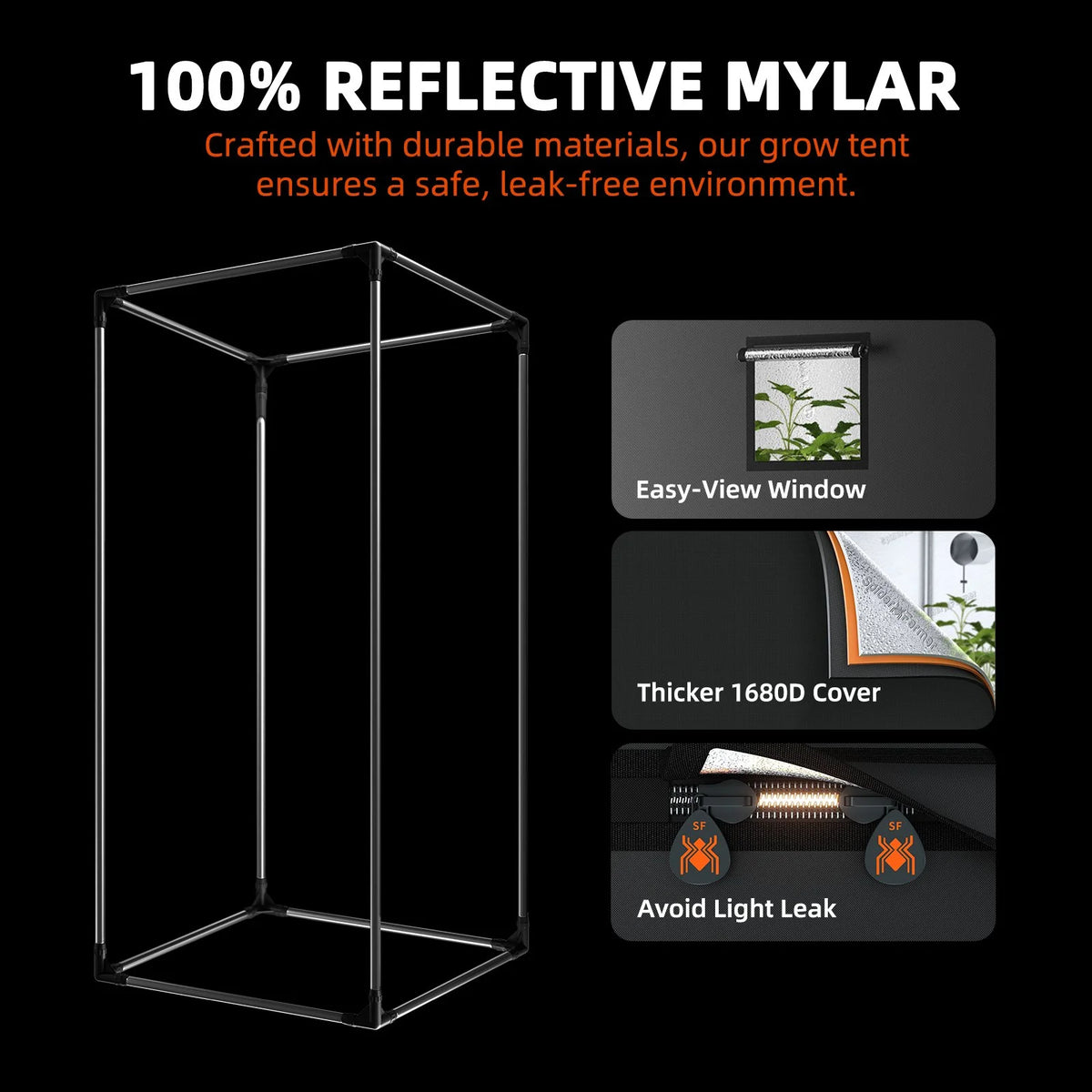 2025 Spider Farmer 2��x2�� Smart Complete Grow Tent KitحSF1000 301H EVO Full Spectrum LED Grow Lightح4�� Ventilation System with Speed ح Controller With RJ12 portح6�� Clip on fan