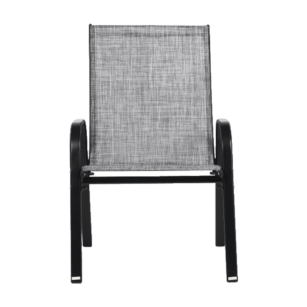4 Piece Patio Chairs, Outdoor Camping Chairs with Breathable Textilene Fabric, Set of 2 Garden Chairs with Armrest High Backrest for Garden Patio Pool Beach Yard Space Saving ( Brown)