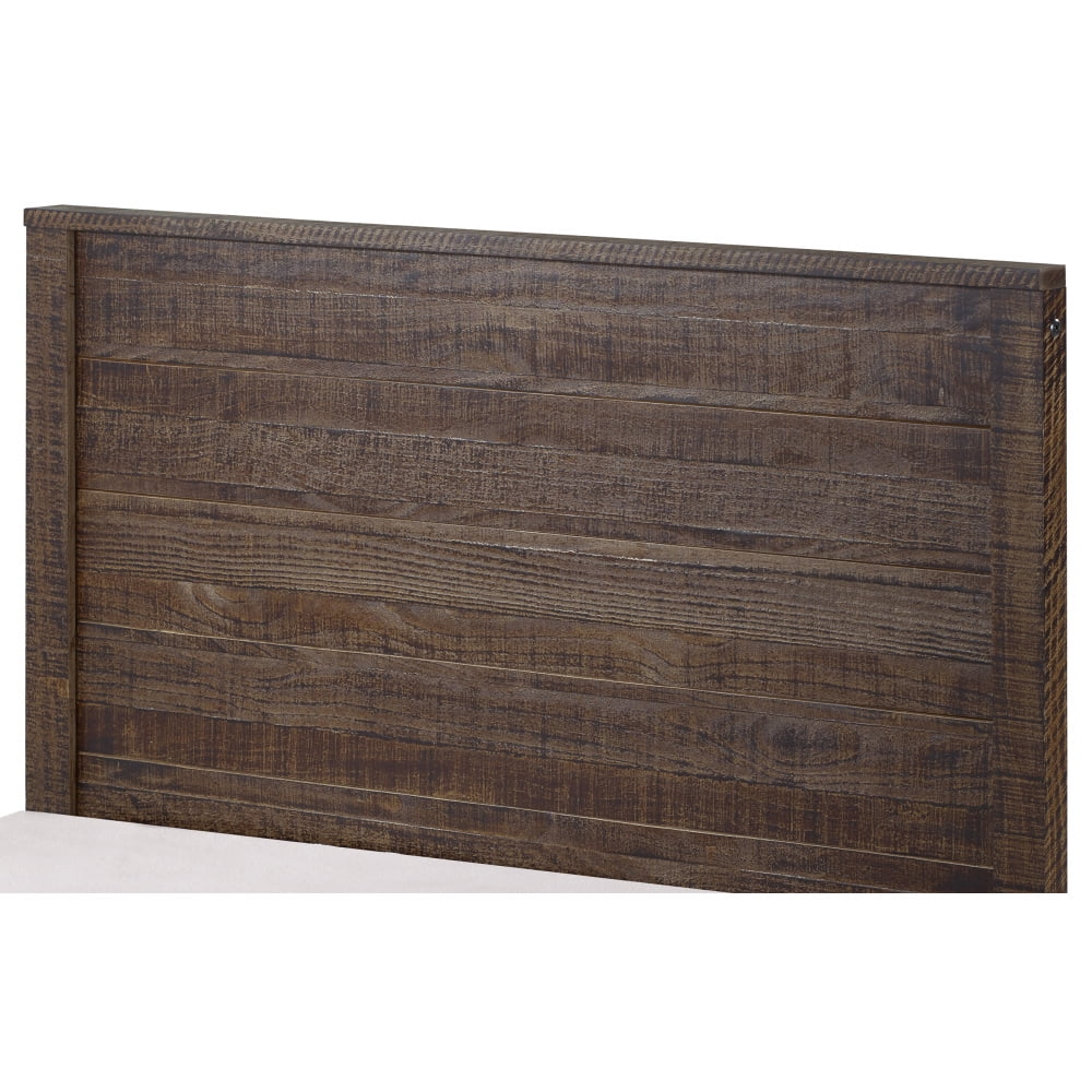 Albany Solid Wood Full Bed Frame with Headboard, Heavy Duty Modern Rustic Full Size Bed Frames, Box Spring Needed
