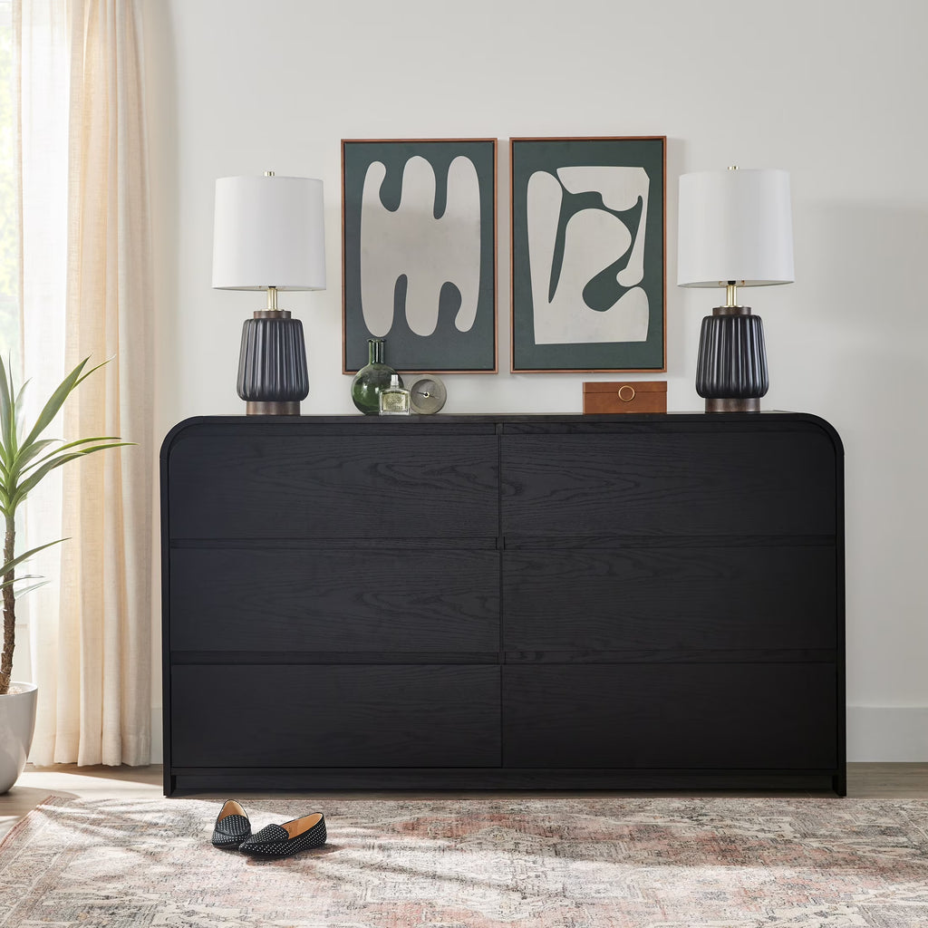 Better Homes & Gardens Juliet 6 Drawer Dresser, Black Finish