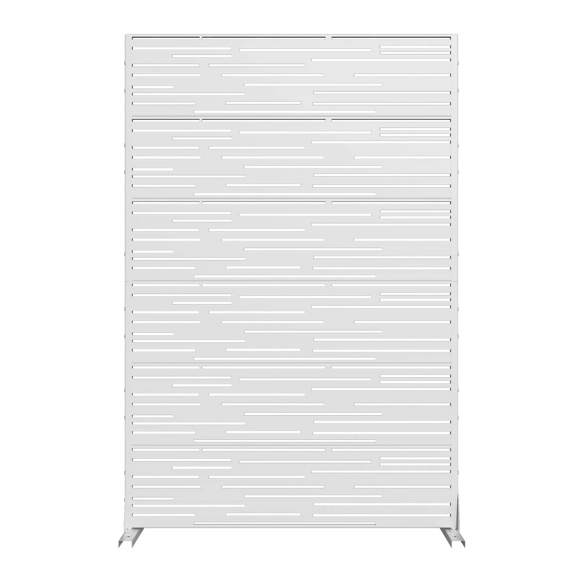 MAYEERTY 72 �� 47in Outdoor Privacy Screen with Stand Metal Balcony Decorative Screen, Black