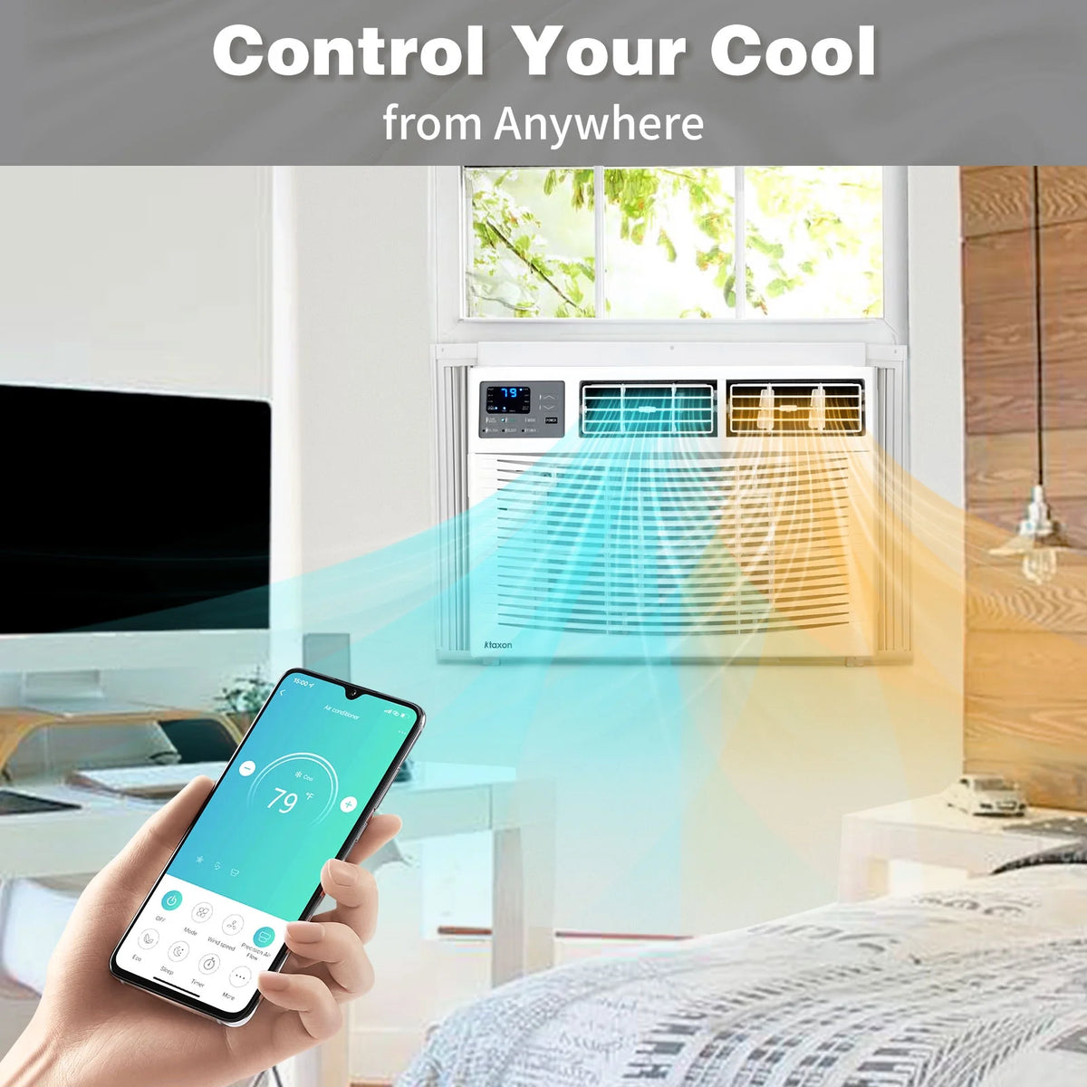 Ktaxon WiFi Enabled 8000 BTU Heat And Cool Window Air Conditioner With Wifi Controls