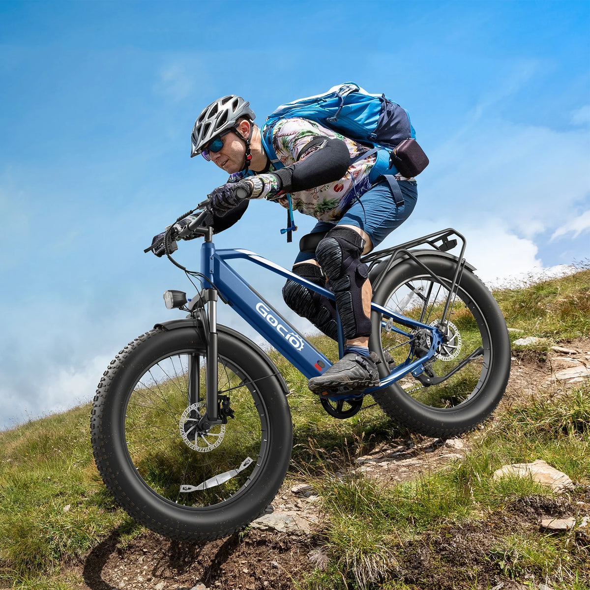 Gocio Electric Bike, 26"x4.0" Fat Tire E-Mountain Bike, Peak 1000W Motor, 28MPH 48V 15Ah Battery Removable Ebike for off Road, Sand, UL2849