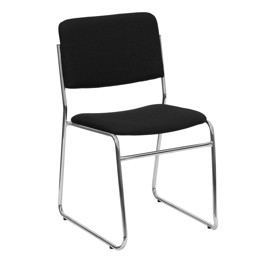 Flash Furniture Hercules Series Adult High-Density Vinyl Sled Base Stack Chairs, Set of 5, Black