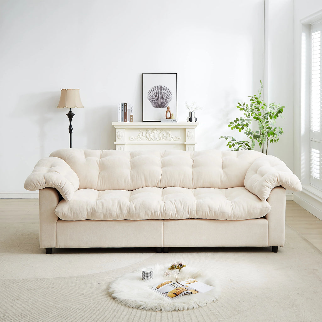 MAYEERTY 55'L Chenille Sponge single sofa,No Assembly Required,Fluffy Modern Sleeper Chair for Living room, Bedroom, Lounge and Projection Room(Not a swivel chair.)