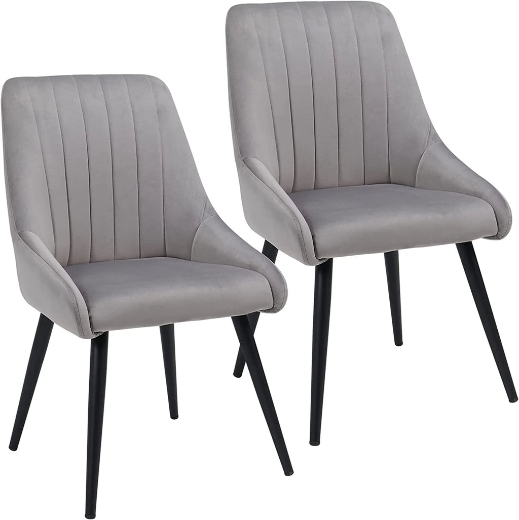 Duhome Velvet Dining Chairs Set of 2 Side Chairs for Dining Room, Modern Accent Chairs Upholstered Office Guest Chair, Gray