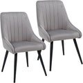 Duhome Velvet Dining Chairs Set of 2 Side Chairs for Dining Room, Modern Accent Chairs Upholstered Office Guest Chair, Gray