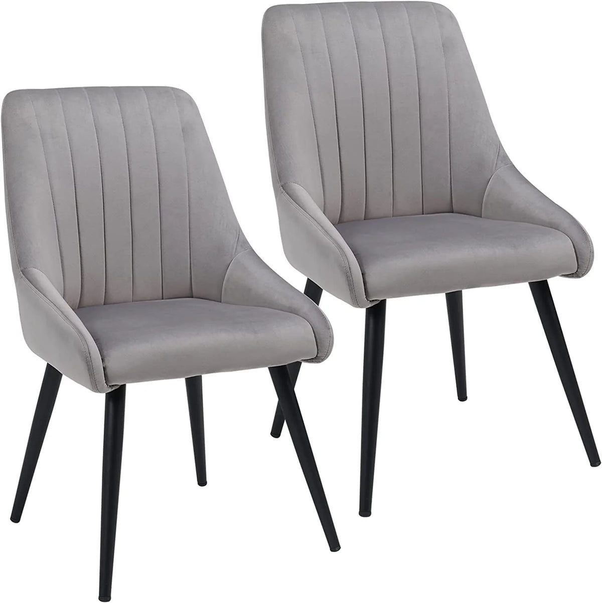 Duhome Velvet Dining Chairs Set of 2 Side Chairs for Dining Room, Modern Accent Chairs Upholstered Office Guest Chair, Gray