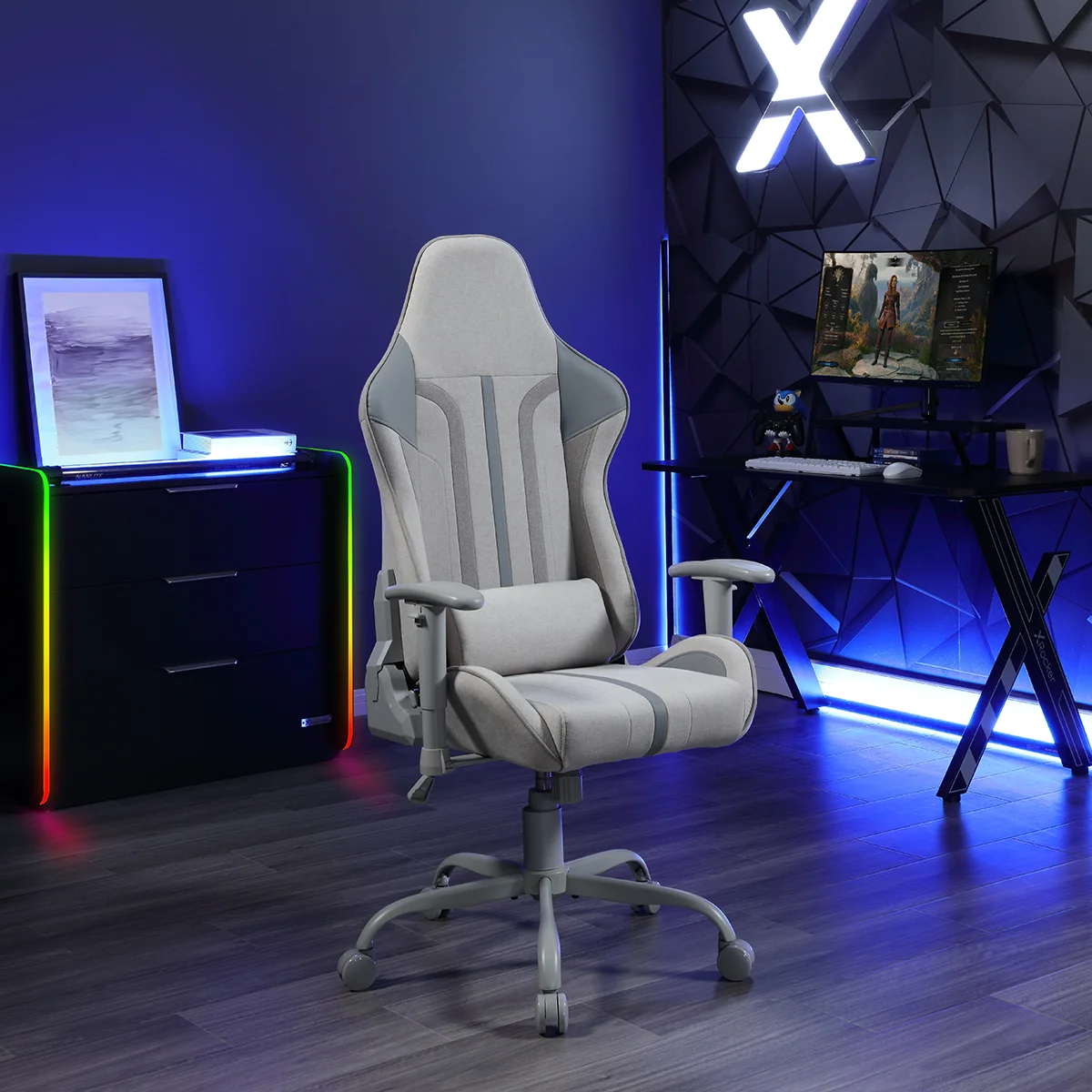X Rocker Mysa PC Gaming Chair with Lumbar Support, Pink