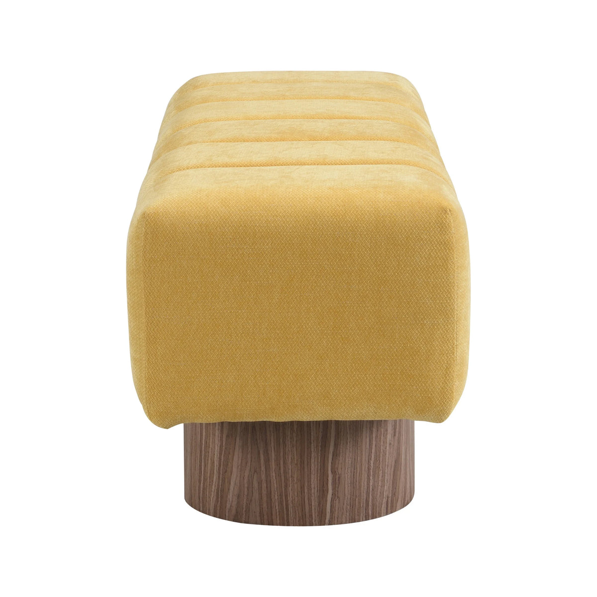 Christopher Knight Home Modern Mid-Century 64" Velvet Tufted Ottoman Bench, Faux Wood Legs, Light Gray