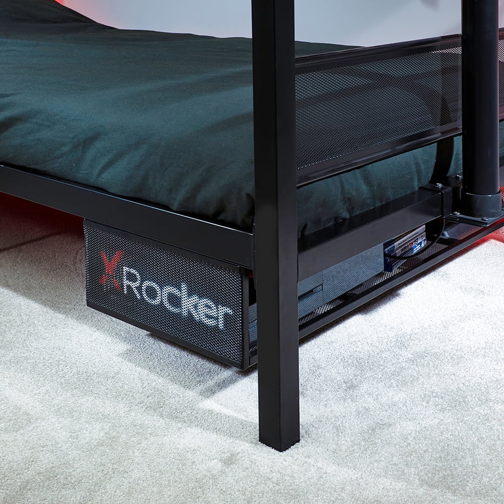 X Rocker Basecamp Gaming Bed Frame with Storage, Black, Twin, Childre, Teen, 42.8" H